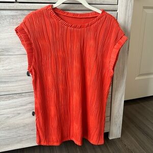 Burnt Orange Short Sleeve Blouse